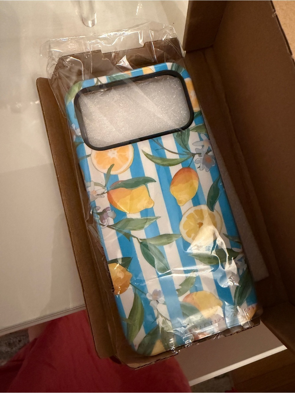Lemon Stripe Protective Phone Case - Blue & Yellow